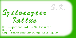 szilveszter kallus business card